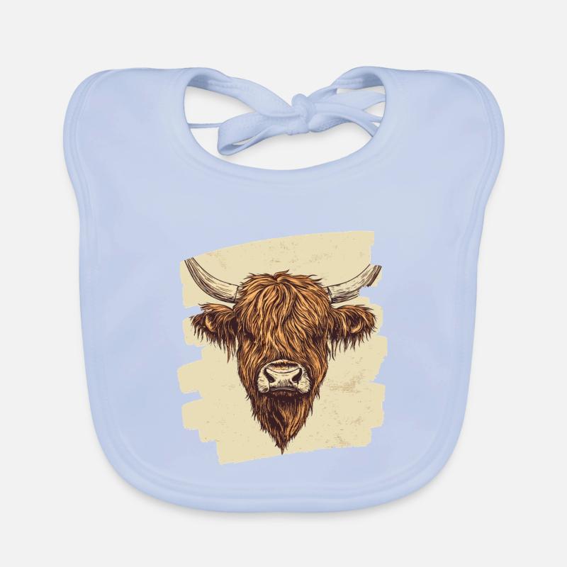 Scottish Highland cattle Organic Baby Bibs