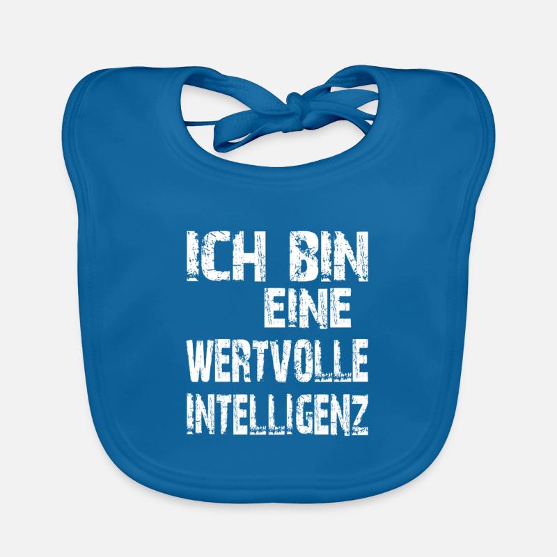 KI Spruch Ich bin eine wertvolle Intelligenz - Baby Bio-Lätzchen - Pfauenblau