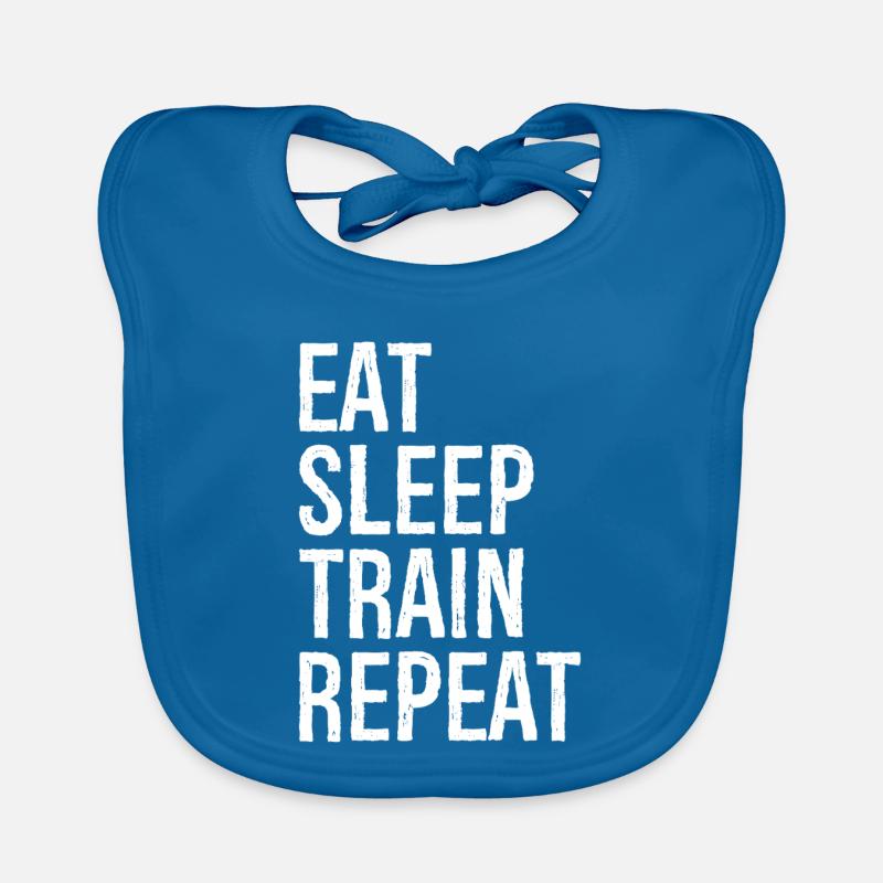 eat sleep train repeat Baby Bio-Lätzchen