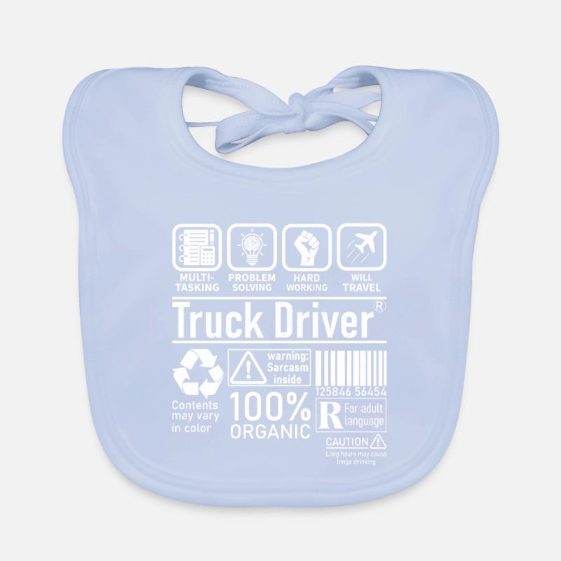 Truck Driver multi tasking problem solving Baby Bio-Lätzchen