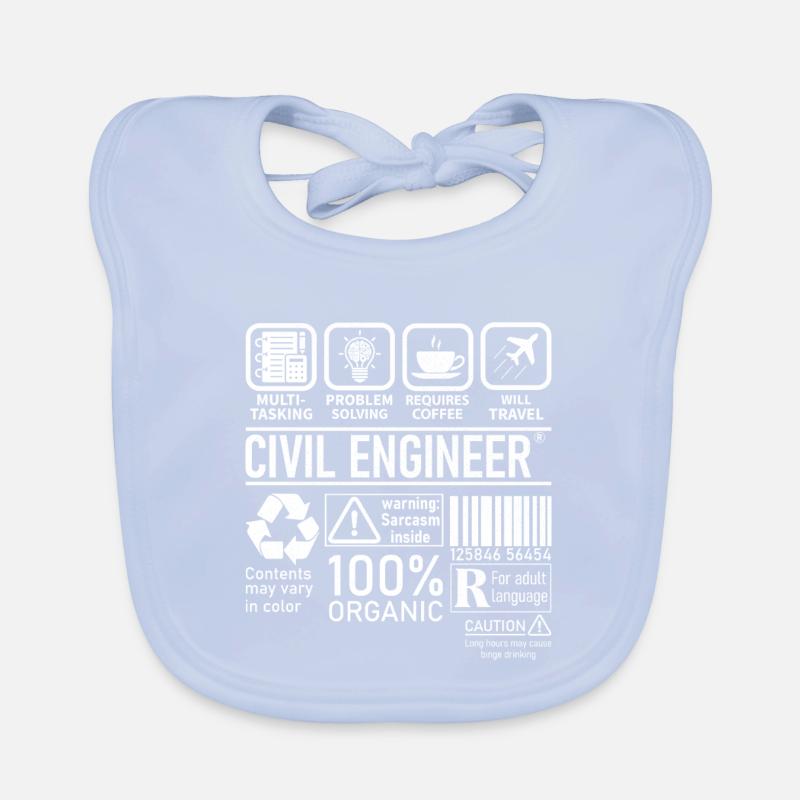 Civil Engineer multi tasking problem solving Organic Baby Bibs