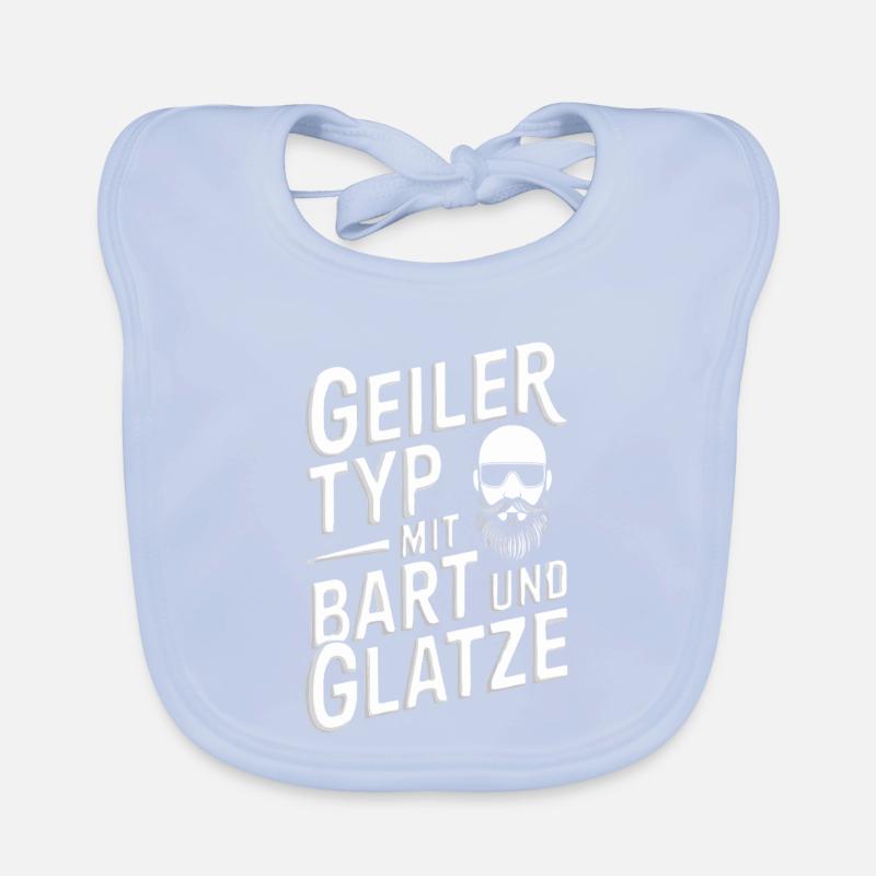 guy with beard & bald head beard wearer Organic Baby Bibs