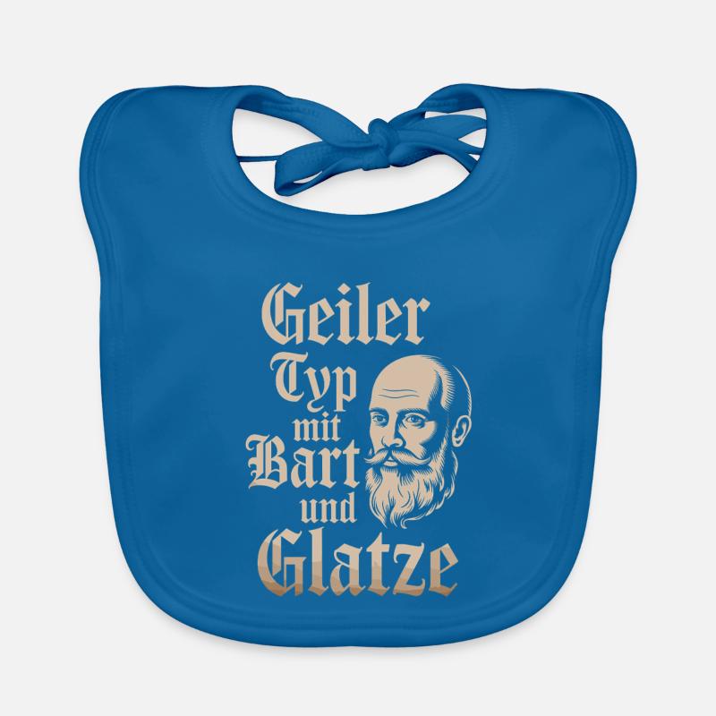 guy with beard & bald head beard wearer Organic Baby Bibs