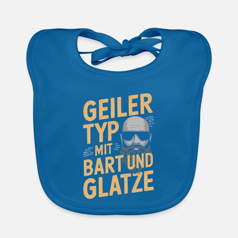 guy with beard & bald head beard wearer Organic Baby Bibs