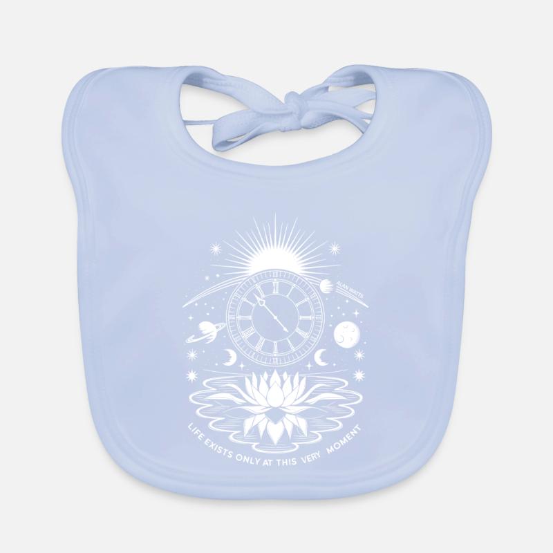 Present Moment | Alan Watts Lotus Design Organic Baby Bibs