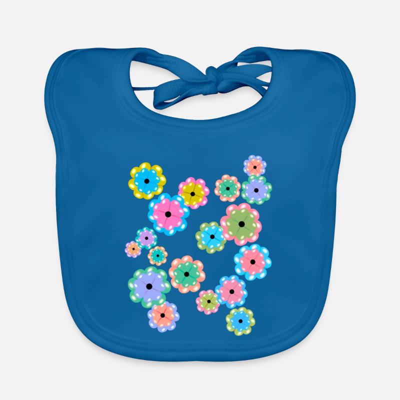 Mandala de printemps fleurs, fleurs, Bavoir bio Bébé