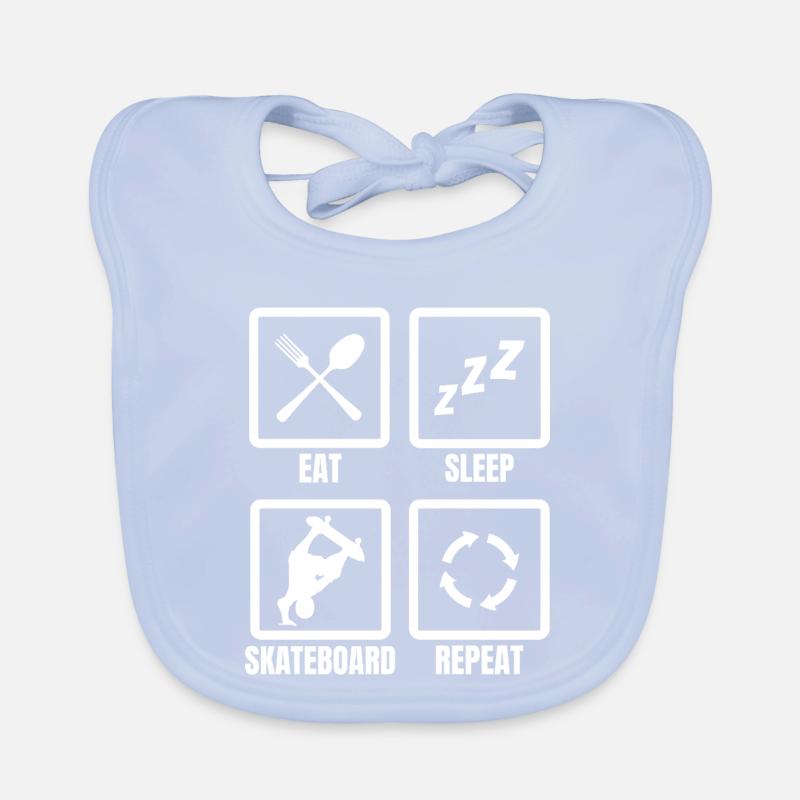 Manger dormir Planche à roulettes Répéter Bavoir bio Bébé