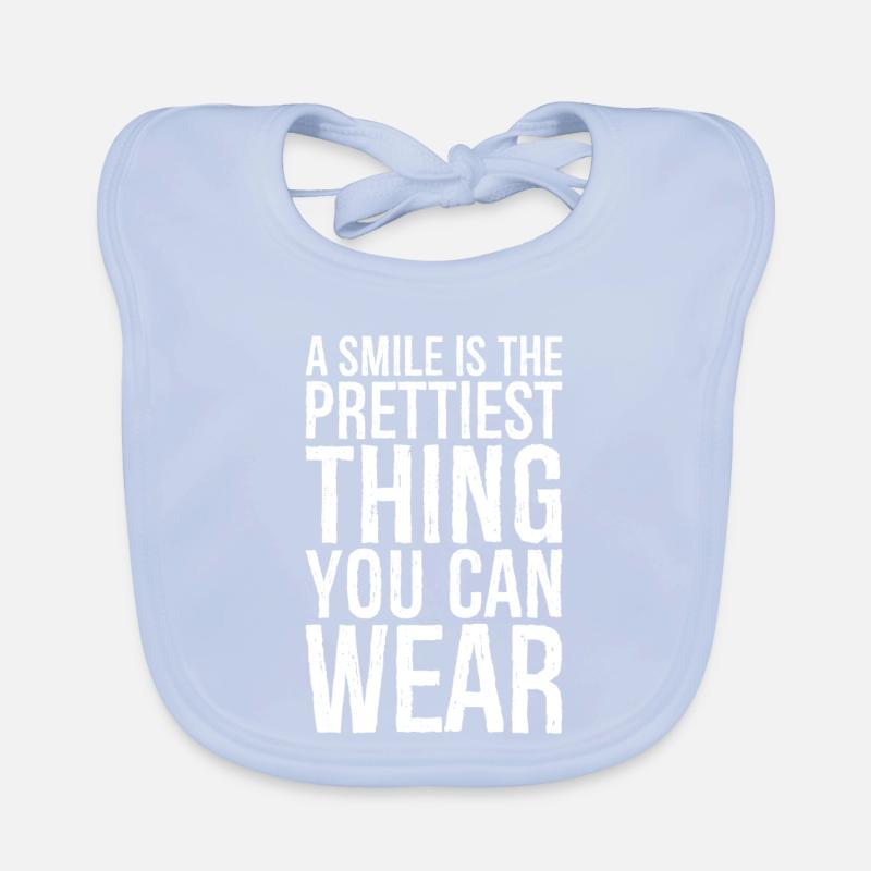 a smile is the prettiest thing you can wear Organic Baby Bibs