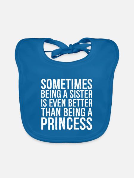 sometimes being a sister is even bettere than - Organic Baby Bibs - peacock-blue - Front