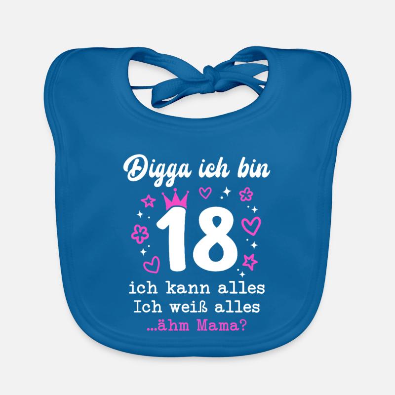 Digga Ich Bin 18 Jahre 18. Geburtstag Mädchen Baby Bio-Lätzchen