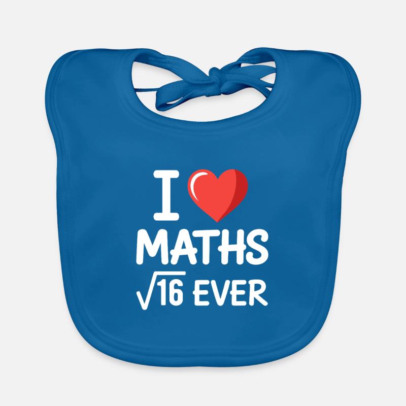 Mathe I Love Maths Mathematik Nerd Mathe Lehrer - Baby Bio-Lätzchen - Pfauenblau