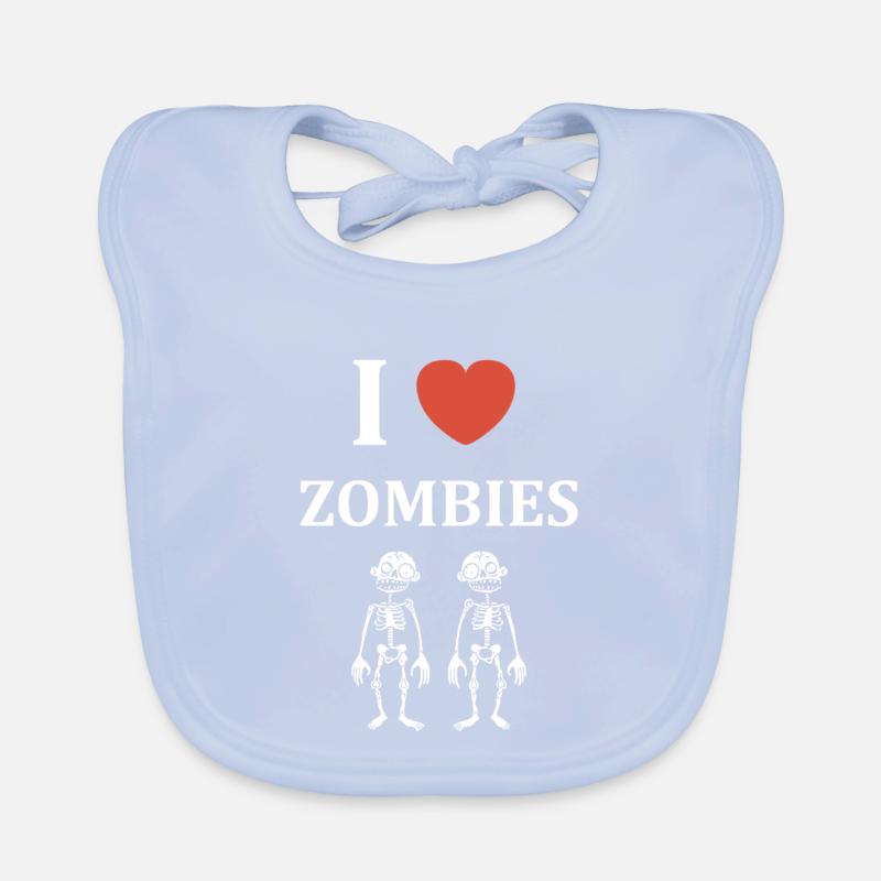 Fun Skeleton Zombies for Halloween Organic Baby Bibs