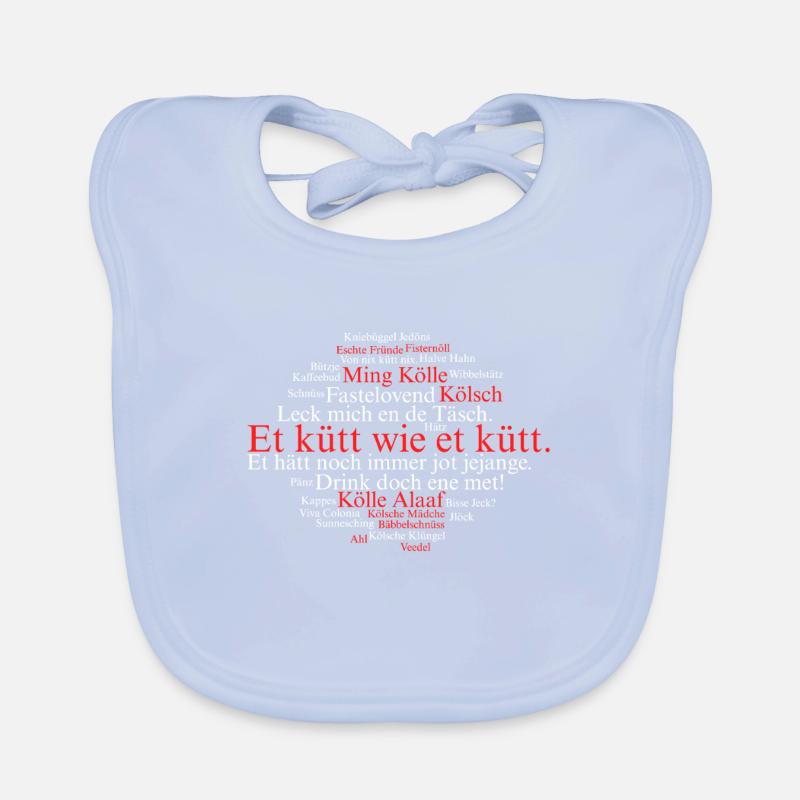 Köln Kölsch Wortwolke Kölner Karneval Alaaf Kölle Baby Bio-Lätzchen