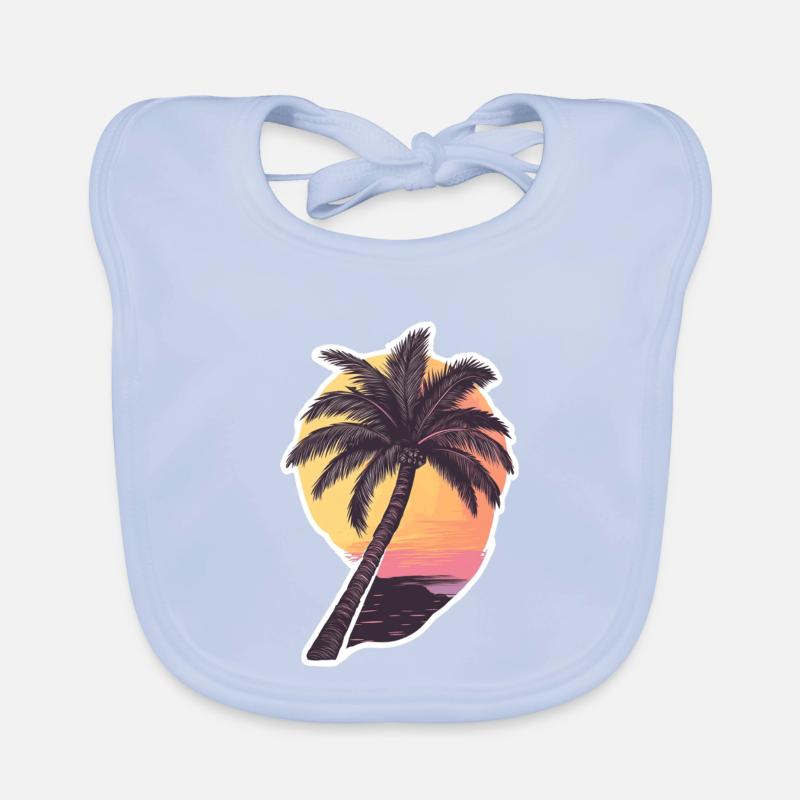 Palm tree Organic Baby Bibs