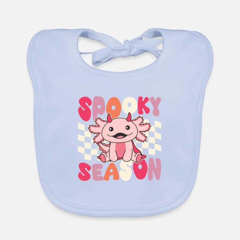 Axolotl Halloween Groovy Devil Saison effrayante Bavoir bio Bébé