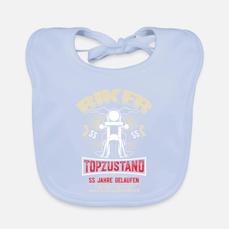 55th Birthday Motorcyclist Motorcycle Organic Baby Bibs