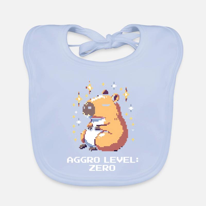 Aggro Level: Zero | Capybara &amp; peace Organic Baby Bibs