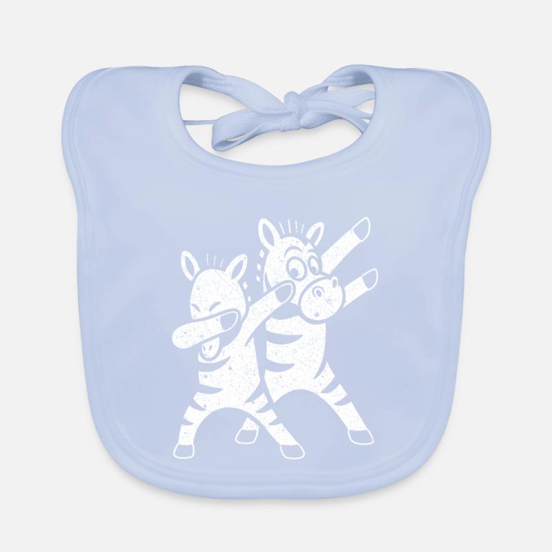 Funny Dancing Zebras Dabbing Organic Baby Bibs