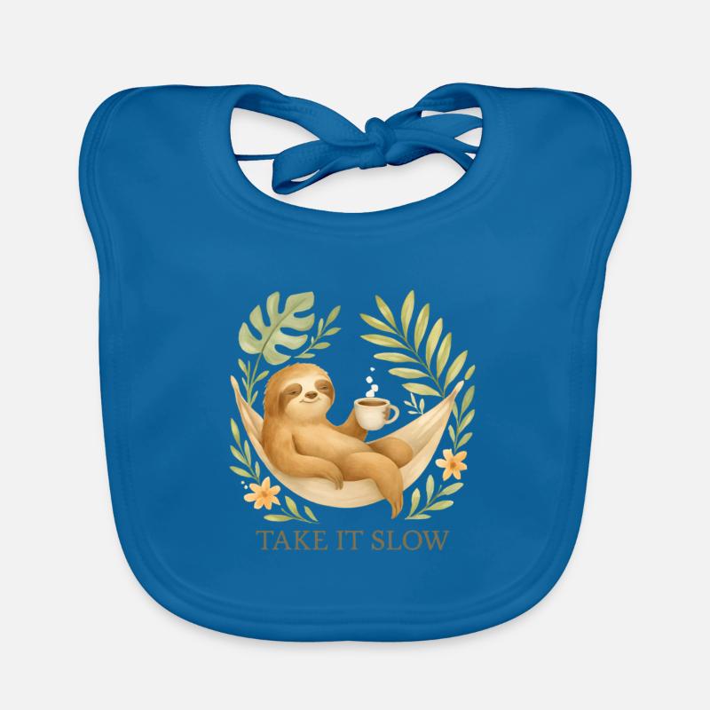Take It Slow – Sloth in Boho Style Organic Baby Bibs