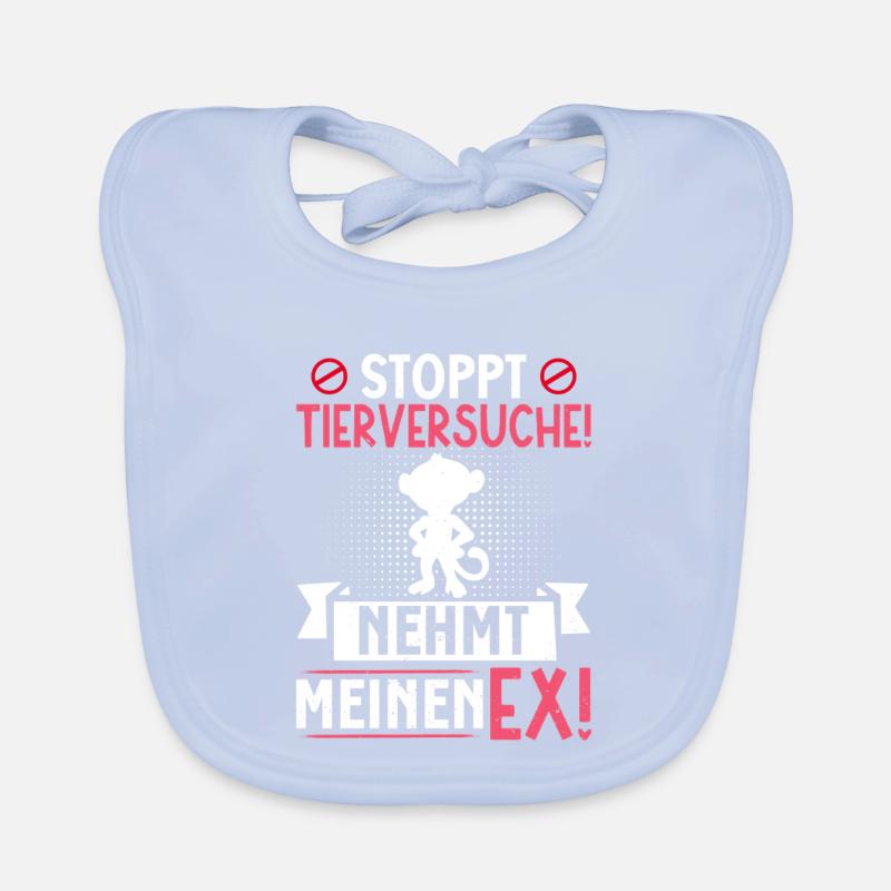 Animal welfare STOP ANIMAL TESTING TAKE MY EX Organic Baby Bibs