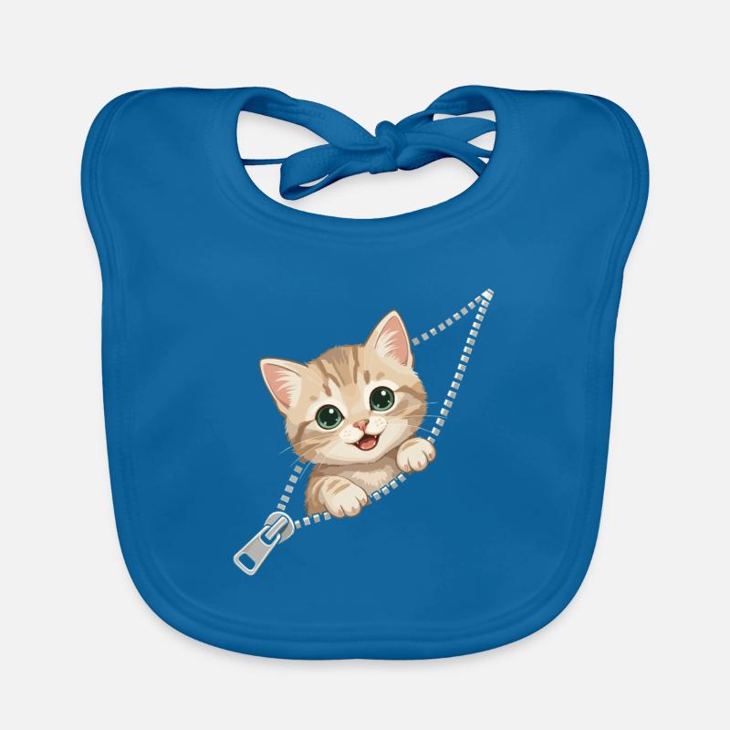Chat, Costume, Chaton mignon, Fermeture éclair Bavoir bio Bébé