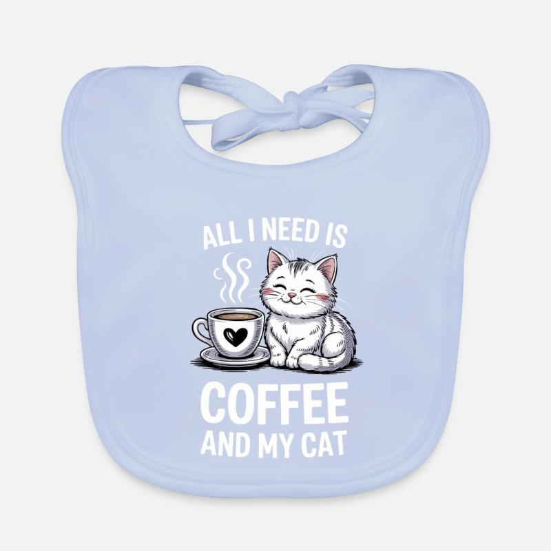Coffee And Cat Quote Design Baby Bio-Lätzchen
