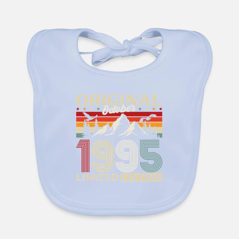 30th Birthday Original October 1995 Organic Baby Bibs