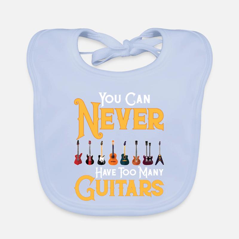 Never too many guitars Organic Baby Bibs