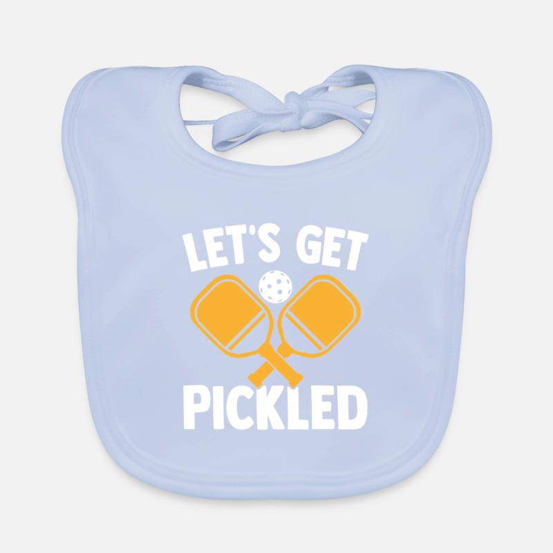 Funny Pickleball Saying Let's Get Pickled Organic Baby Bibs