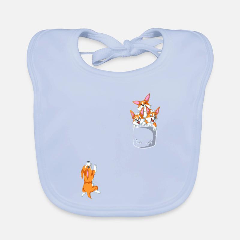Lustiges Corgi-Taschen-Eimer-Hemd Baby Bio-Lätzchen