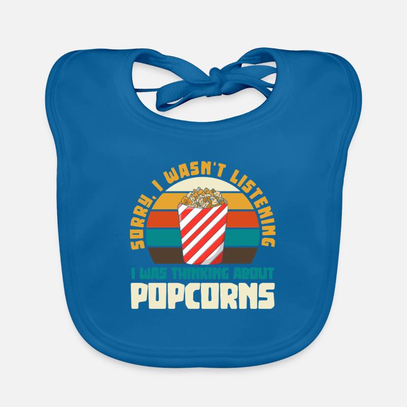 Popcorn Retro Saying Tea Organic Baby Bibs