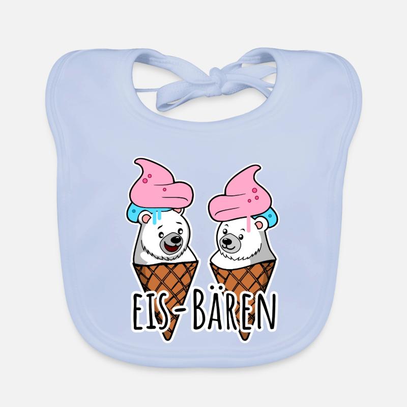 Zwei leckere Eis Bären an der Eisdiele Baby Bio-Lätzchen