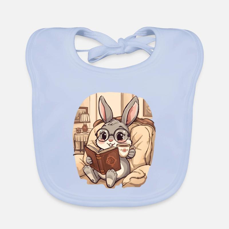 Cuddly Bunny Reading Evening Organic Baby Bibs