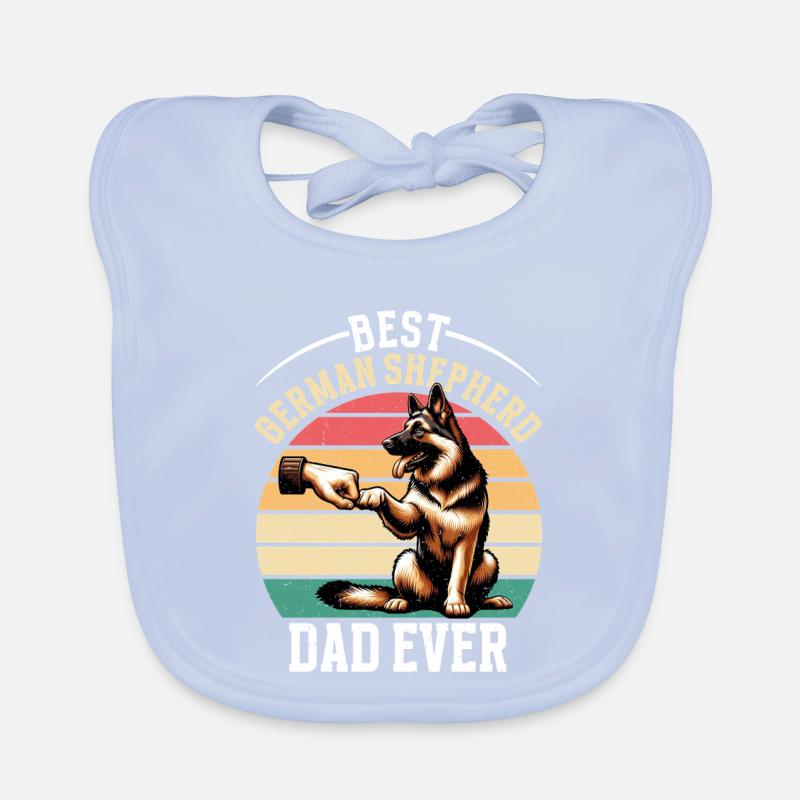 German Shepherd Dad Father's Day Father Organic Baby Bibs