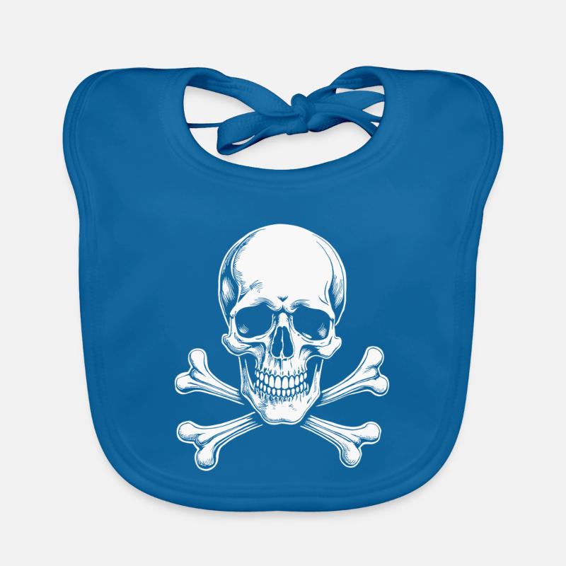 Klassischer Jolly Roger Totenschädel Baby Bio-Lätzchen