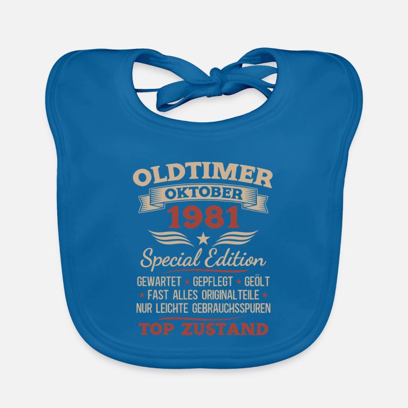 44. Geburtstag Geschenk Oldtimer Oktober 1981 Baby Bio-Lätzchen