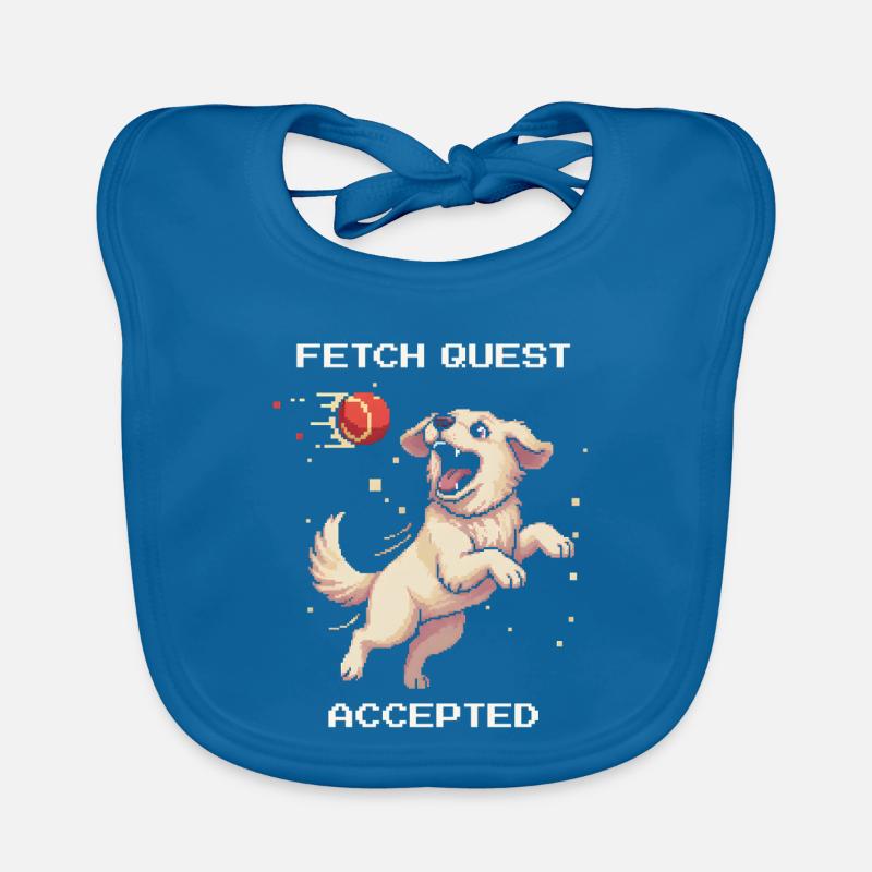 Fetch Quest Accepted | Dog playing ball Organic Baby Bibs