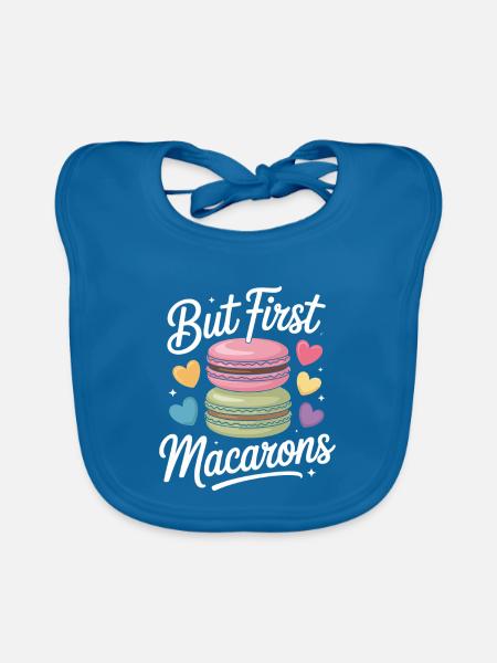 Macaron Französische Desserts - Baby Bio-Lätzchen - Pfauenblau