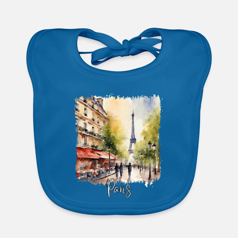 Pariser Aquarell, ich liebe Paris Baby Bio-Lätzchen