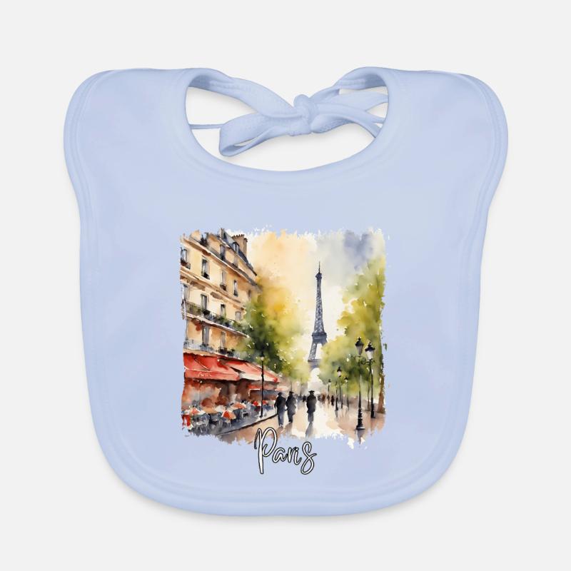Pariser Aquarell, ich liebe Paris Baby Bio-Lätzchen