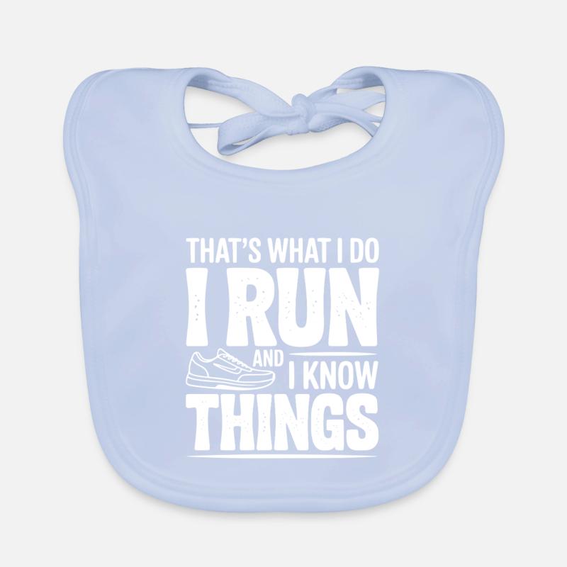 That’s What I Do I Run and I Know Things Organic Baby Bibs
