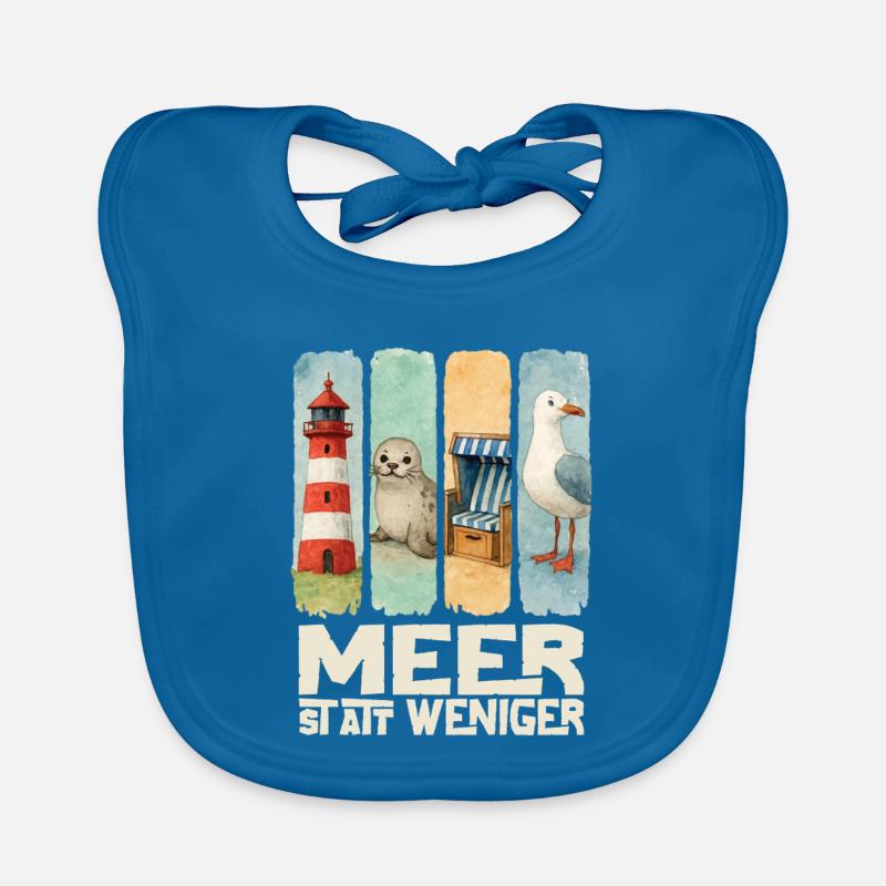 Moin lighthouse seal beach chair seagull coast Organic Baby Bibs