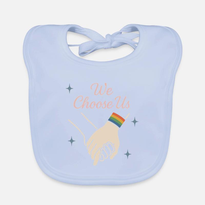 Groovy Pride Retro Equality Queer Story Organic Baby Bibs