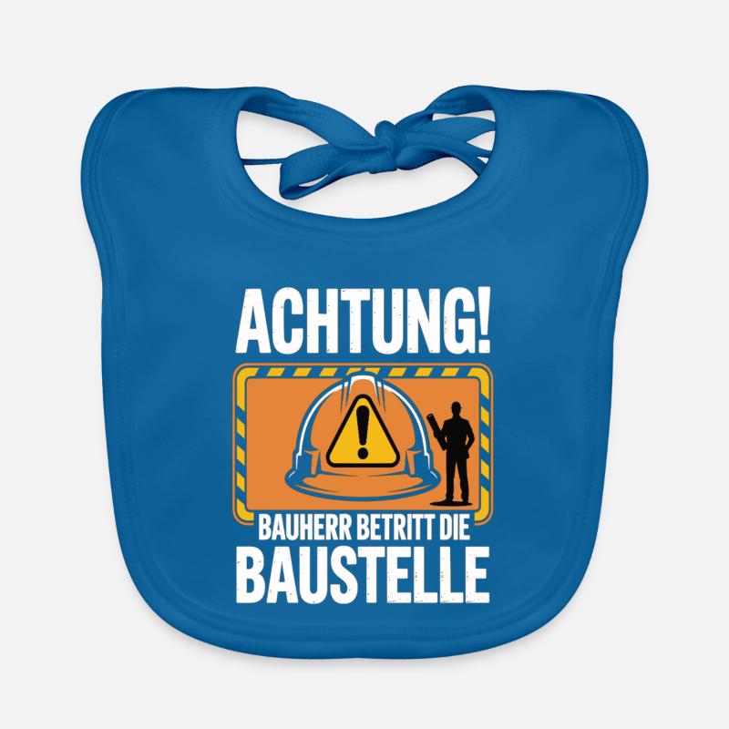 Attention: Builder enters the construction site Organic Baby Bibs