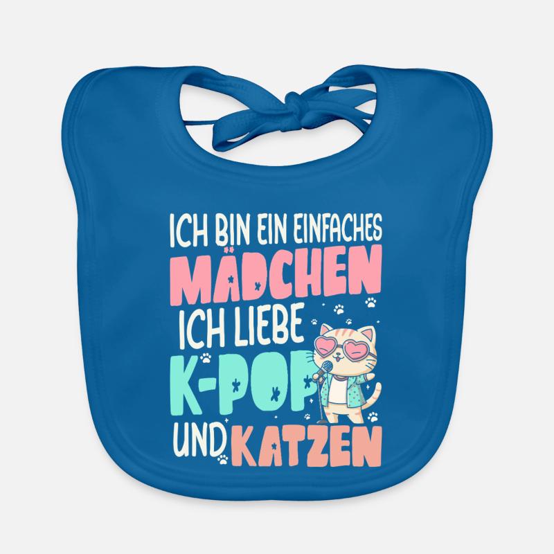 Ich Liebe K-Pop Und Katzen Einfaches Mädchen Baby Bio-Lätzchen