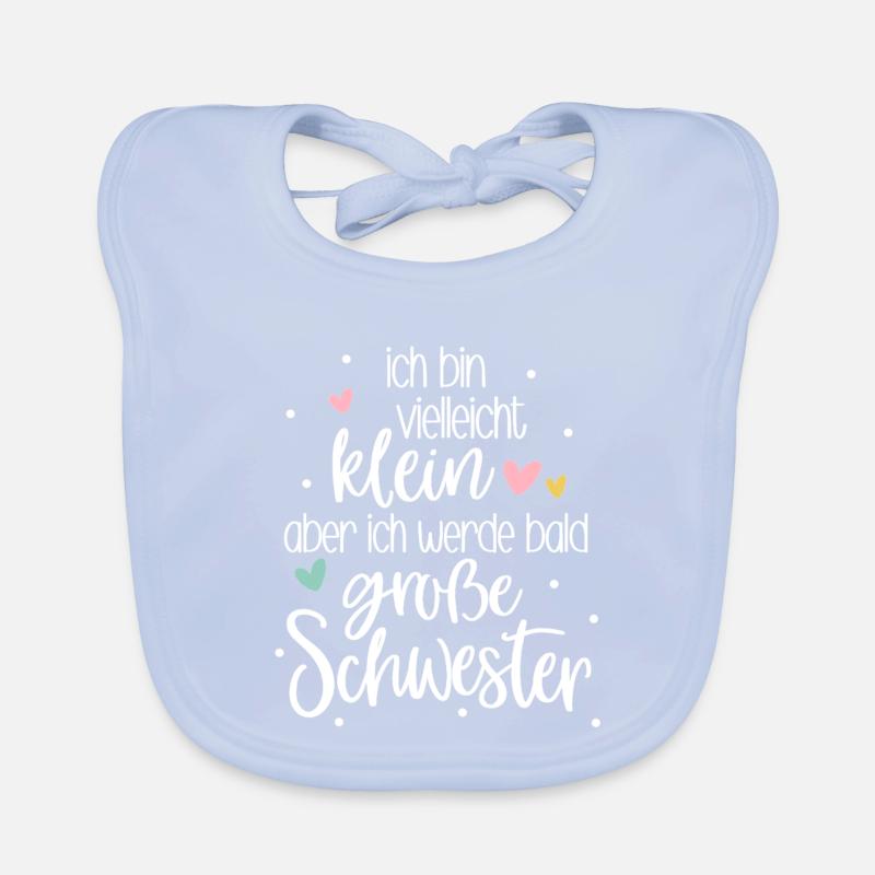 Ich bin klein aber ich werde bald große Schwester  Baby Bio-Lätzchen