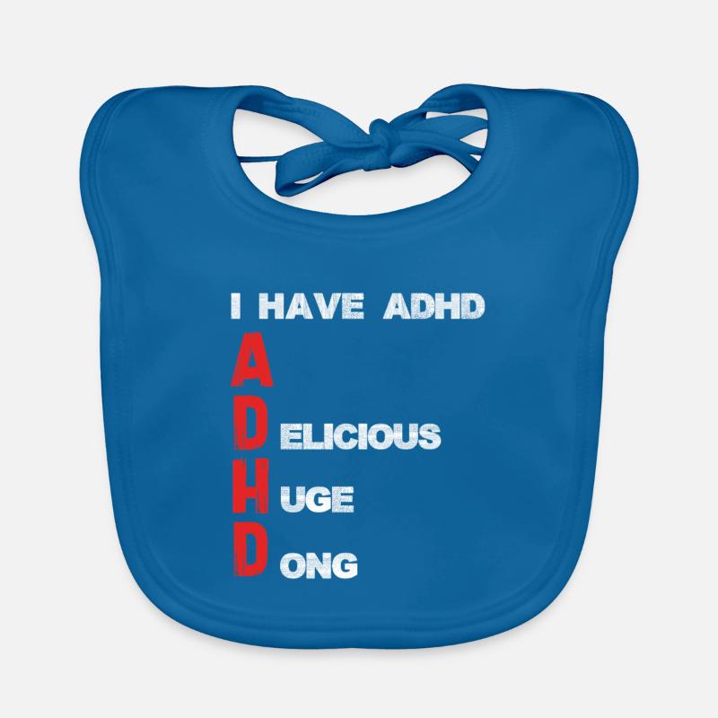 ADHD Lettering Vertical Accents Organic Baby Bibs