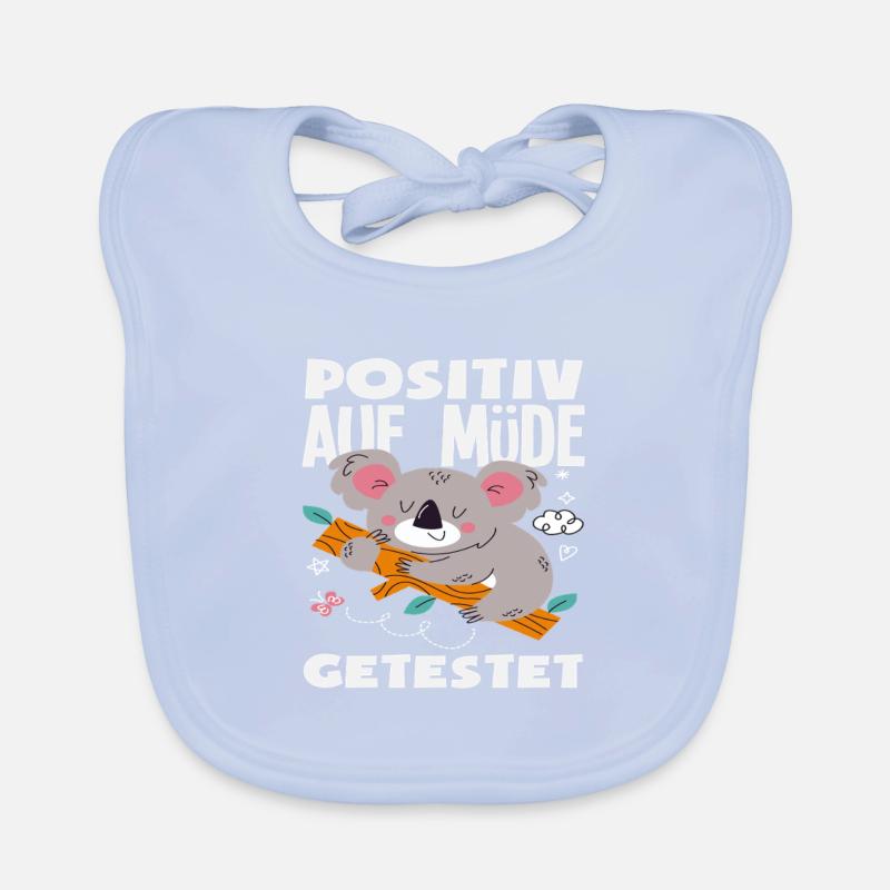 Tested Positive for Tired Koala Humor Organic Baby Bibs