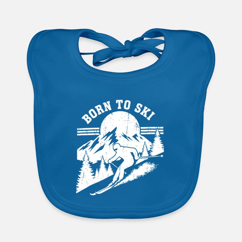 Born To Ski Design Skiing Organic Baby Bibs