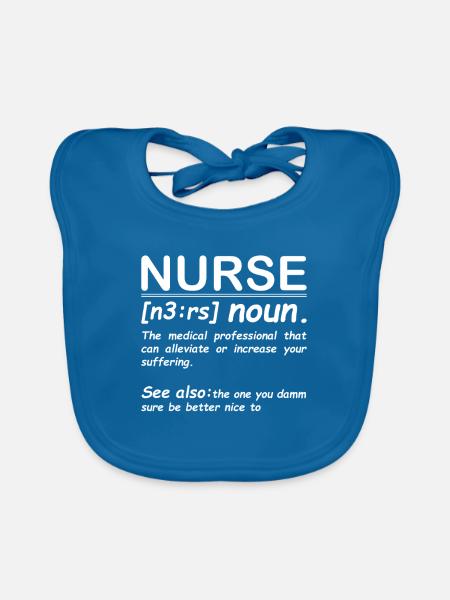 Krankenschwester - Baby Bio-Lätzchen - Pfauenblau